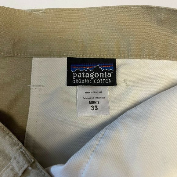 Patagonia Mens Organic Cotton Straight Leg Pants Khaki Sz 33 x 30 - Picture 5 of 8
